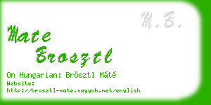 mate brosztl business card