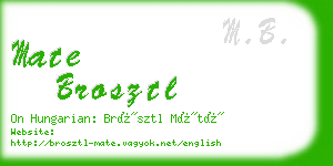 mate brosztl business card